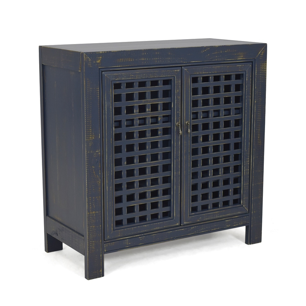 The Curated Nomad Raissa Distressed Finish Two door Accent Cabinet