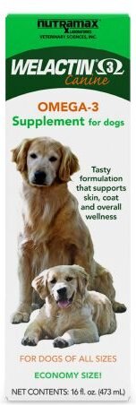 Nutramax Welactin Omega-3 Liquid Skin and Coat Supplement for Dogs