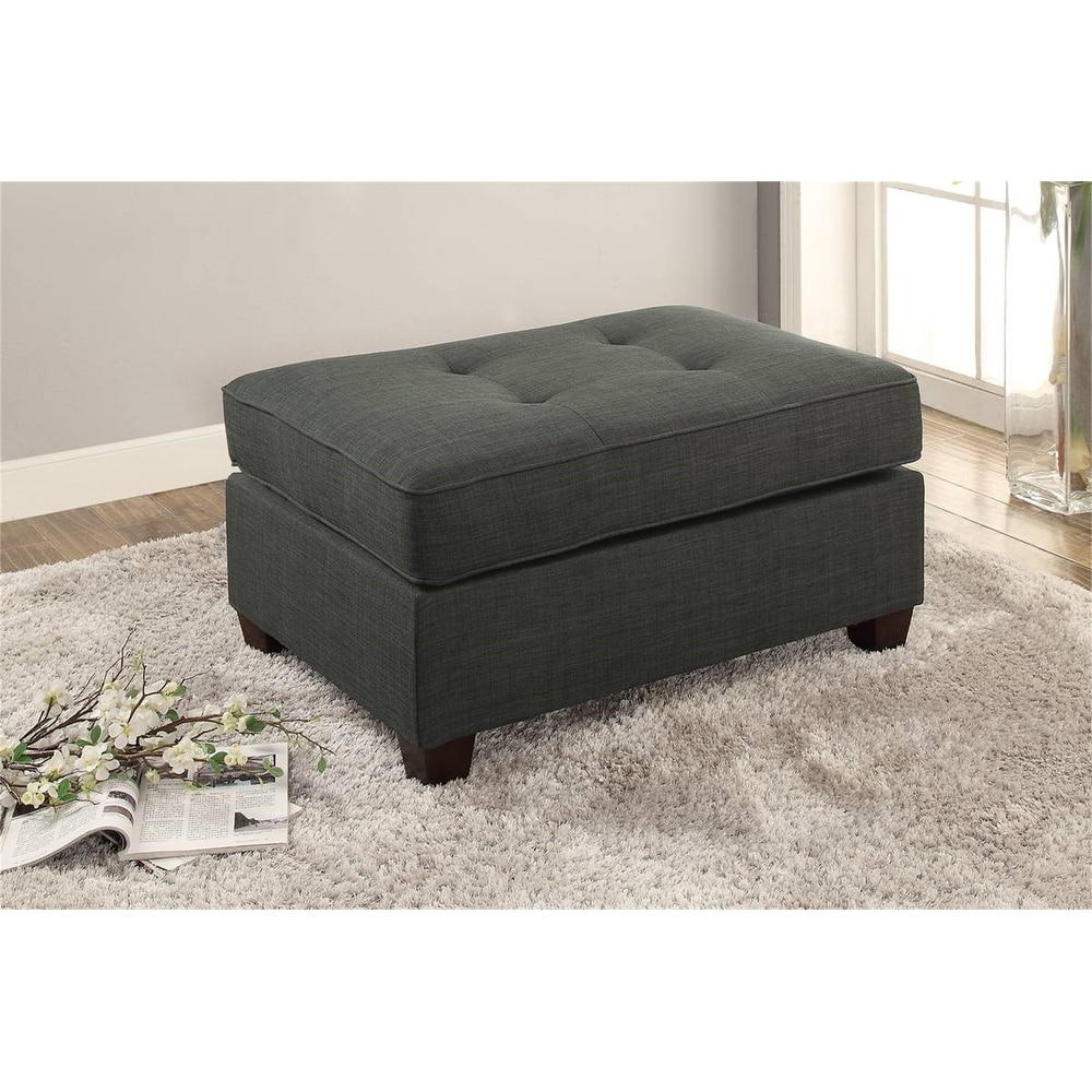 Fabric Cocktail Ottoman With Button Tufted Design