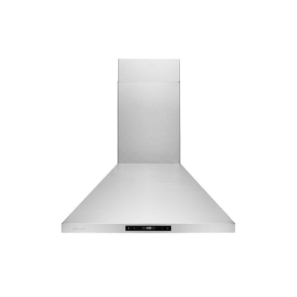 HAUSLANE 30 in Convertible Wall Mount Range Hood with Changeable LED Touch Control Baffle Filters in Stainless Steel