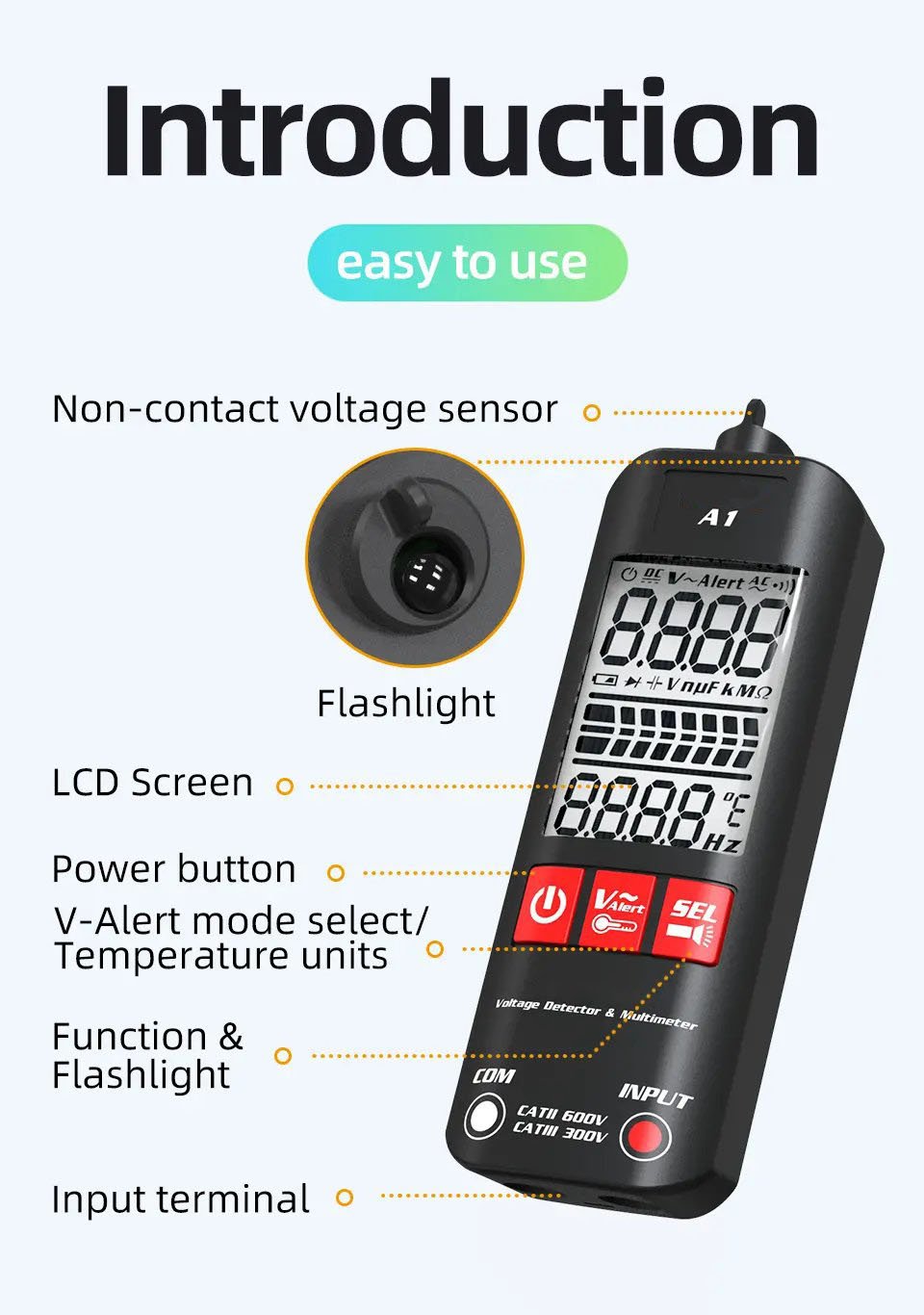 🔥  48% OFF🔥A1 Fully Automatic Anti-Burn Intelligent Digital Multimeter