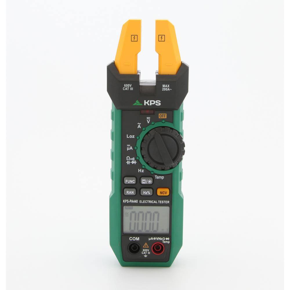 KPS Digital Clamp Meter with Open Maxillary 12 mm (0.5 in.) Voltage DCAC 600-Volt KPS-PA440