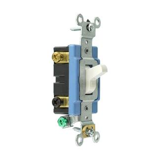 Leviton 15 Amp Industrial Grade Heavy Duty Double-Pole Toggle Switch White 1202-2W