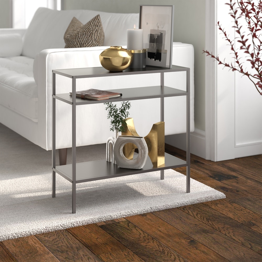 Ricardo Side Table with Metal Shelves