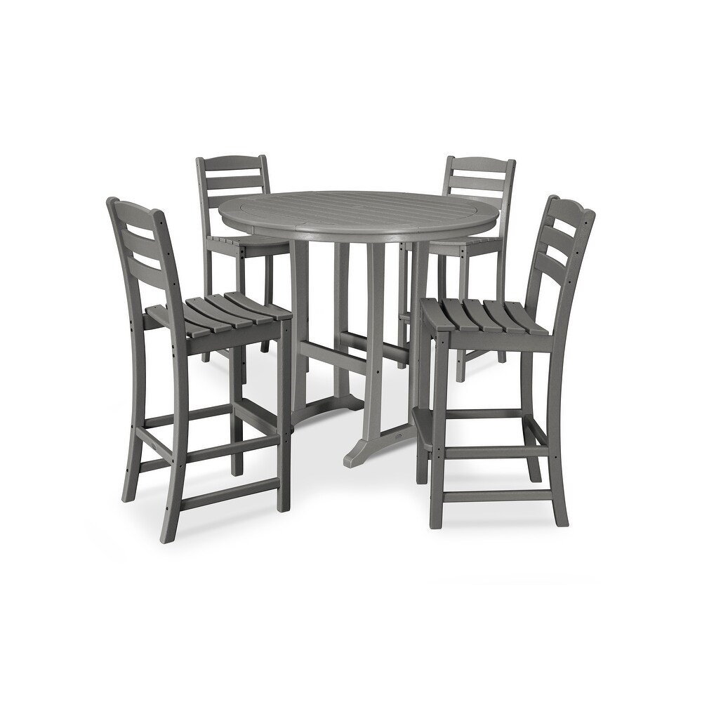 POLYWOOD 5 Piece La Casa Side Chair Bar Dining Set