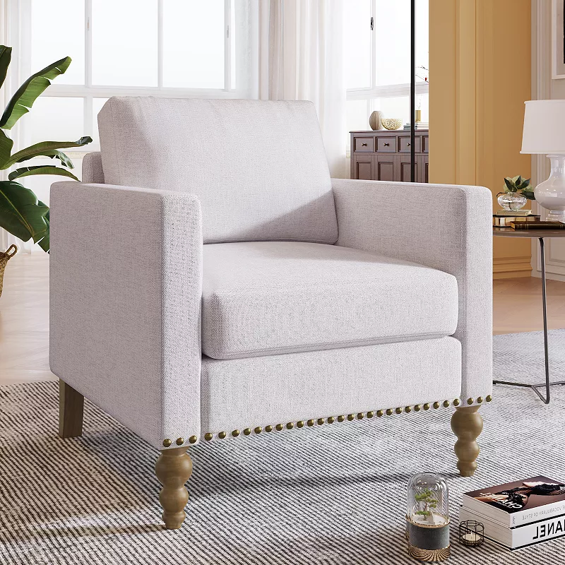 Merax Classic Linen Armchair Accent Chair