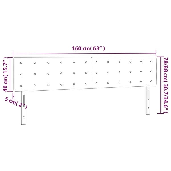 vidaXL LED Headboard Dark/light Gray 39.4