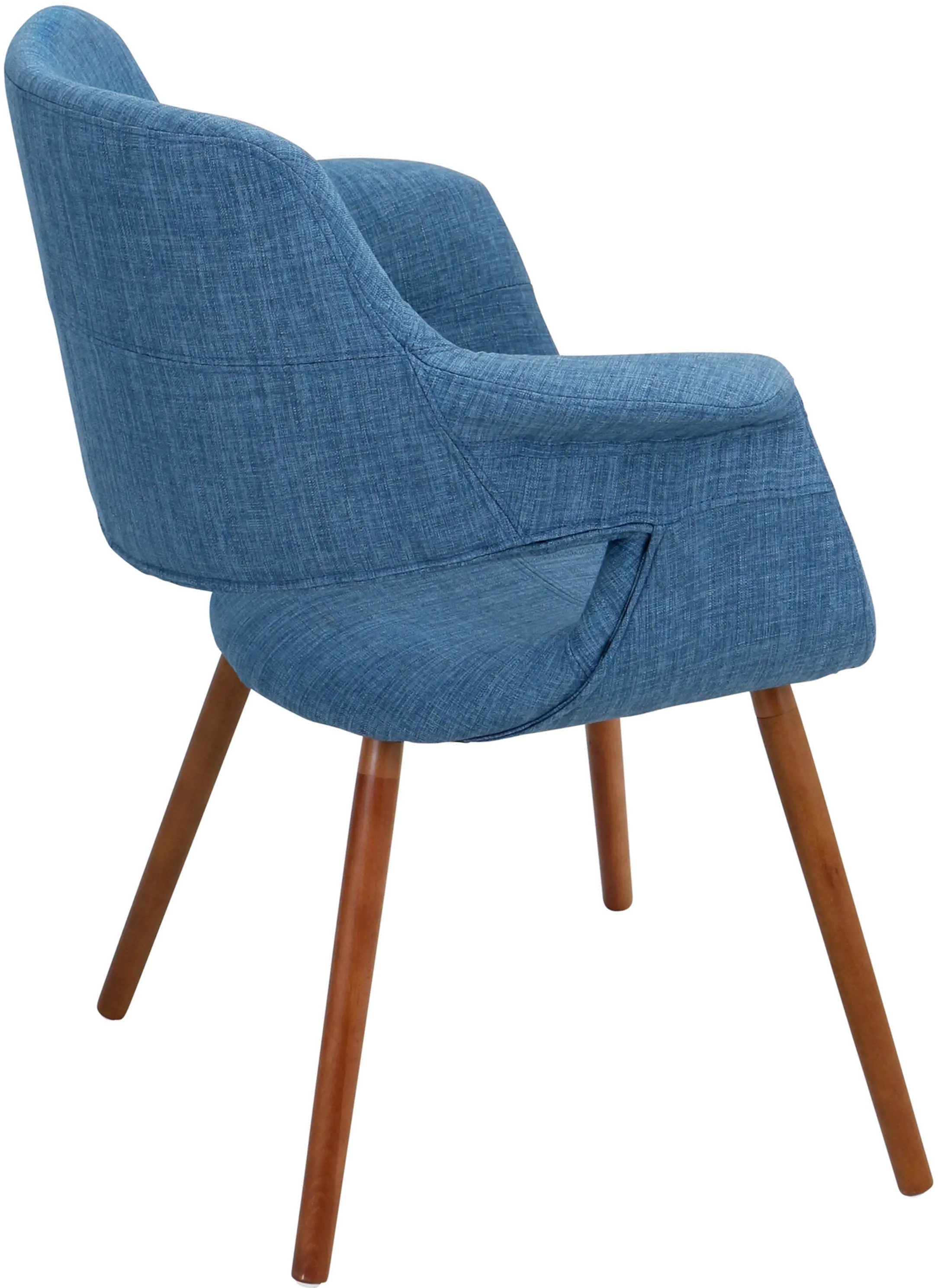 Vintage Flair Mid Century Modern Blue Accent Chair