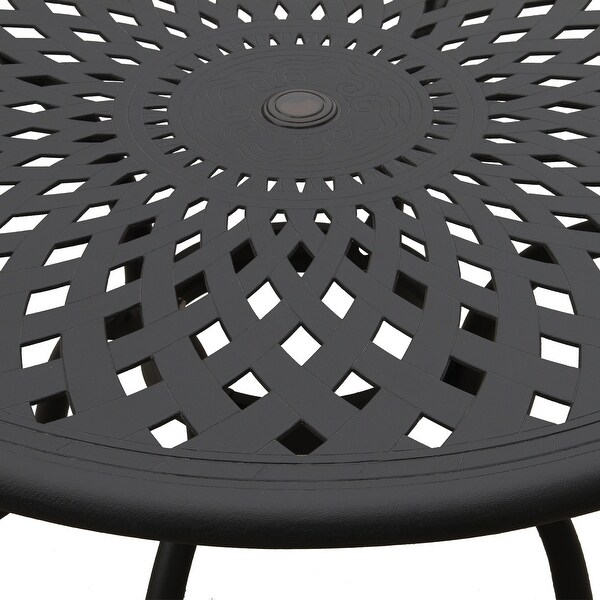 Modern Outdoor Mesh Aluminum 48in Round Patio Dining Table