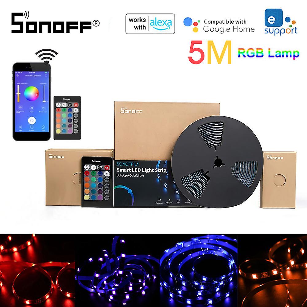 Sonoff L1 Smart Led Light Strip 2m Rgb Dimmable Waterproof Wifi Flexible Strip Lights For Party Outdoor Activities Compatible With Alexa Google Home N