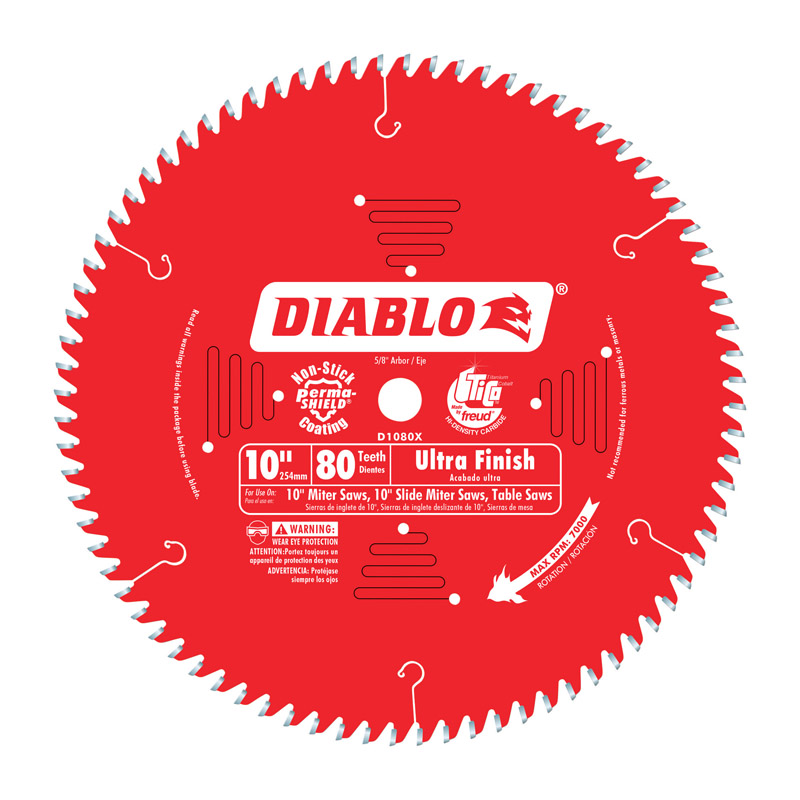 Diablo 10 in. D X 5/8 in. Carbide Circular Saw Blade 80 teeth 1 pk