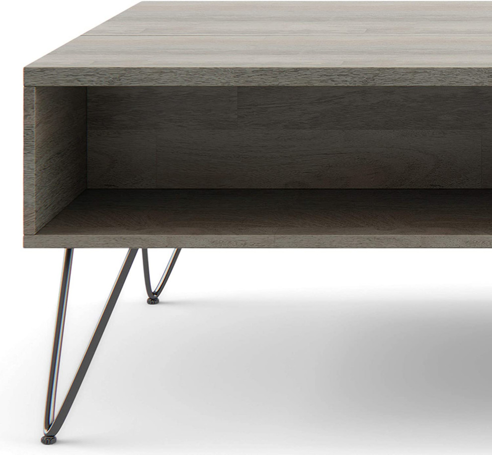 Industrial Coffee Table  2 Shelves  ampLift Up Top With Inner Storage   Transitional   Coffee Tables   by Declusia  Houzz