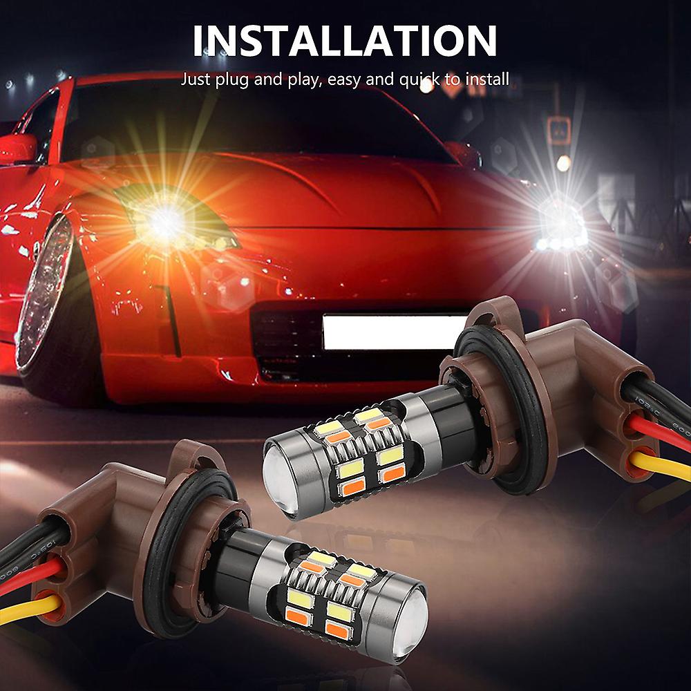 Super Bright 3157 3156 Switchback Led Bulbs With Projector Replacement For Daytime Running Lights / Drl And 5050 Smd Led Turn Signal Lights， Built-in