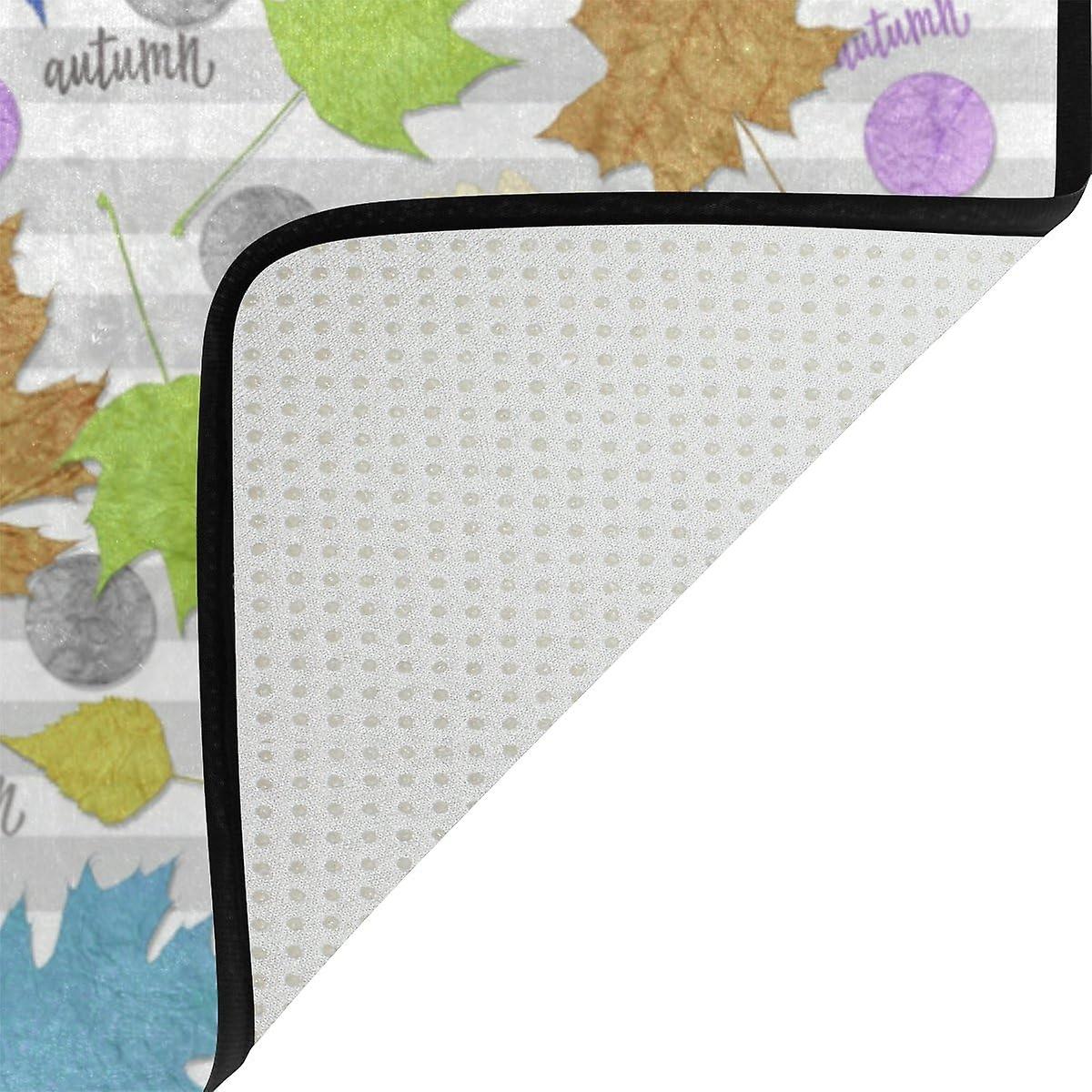 Funny Paper Leaves Area Rug Pad - 23.6x15.7 Inch - 100% Light Weight Polyester Fabric For Living - Bedroom