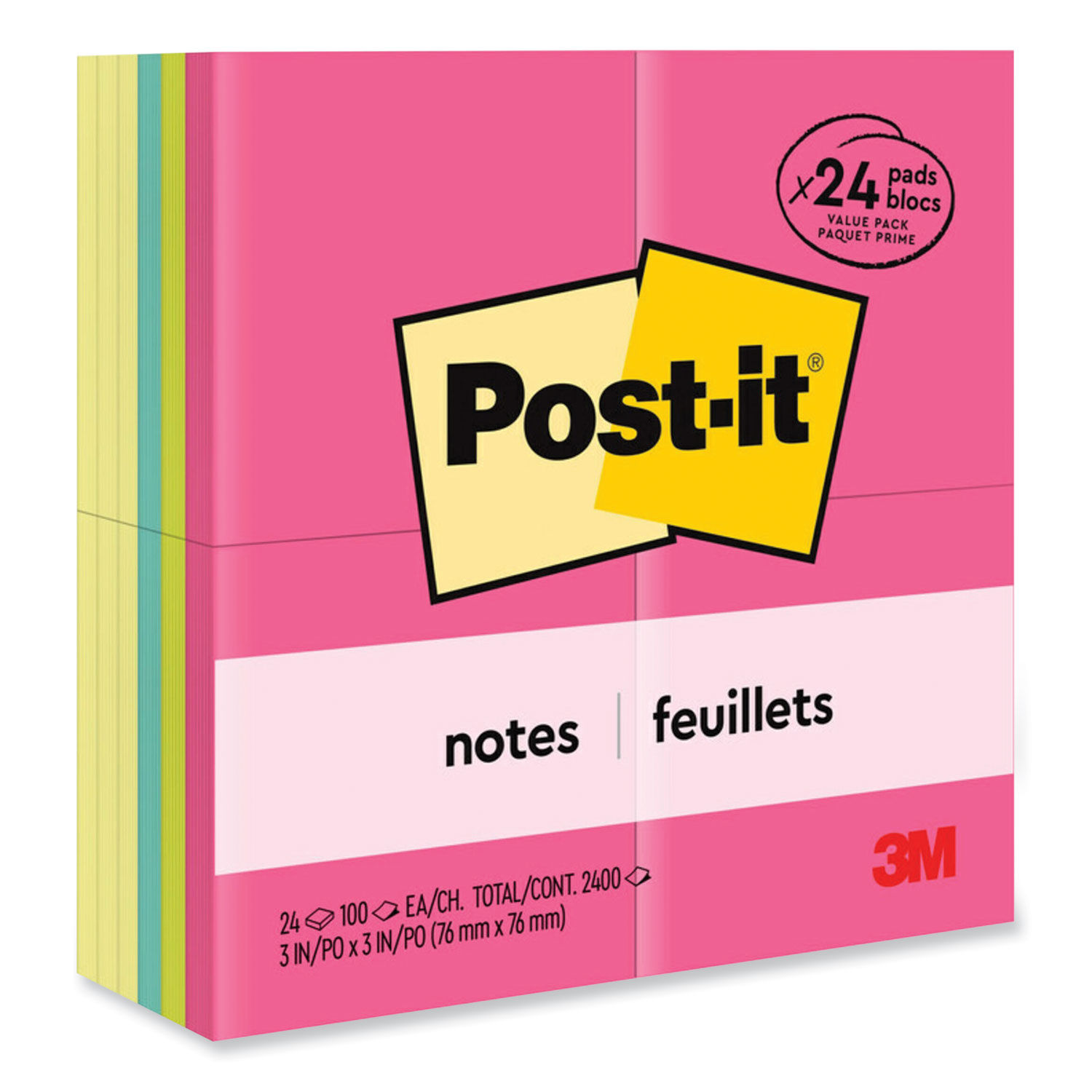 Original Pads Assorted Value Pack by Post-itandreg; Notes MMM654CYP24VA