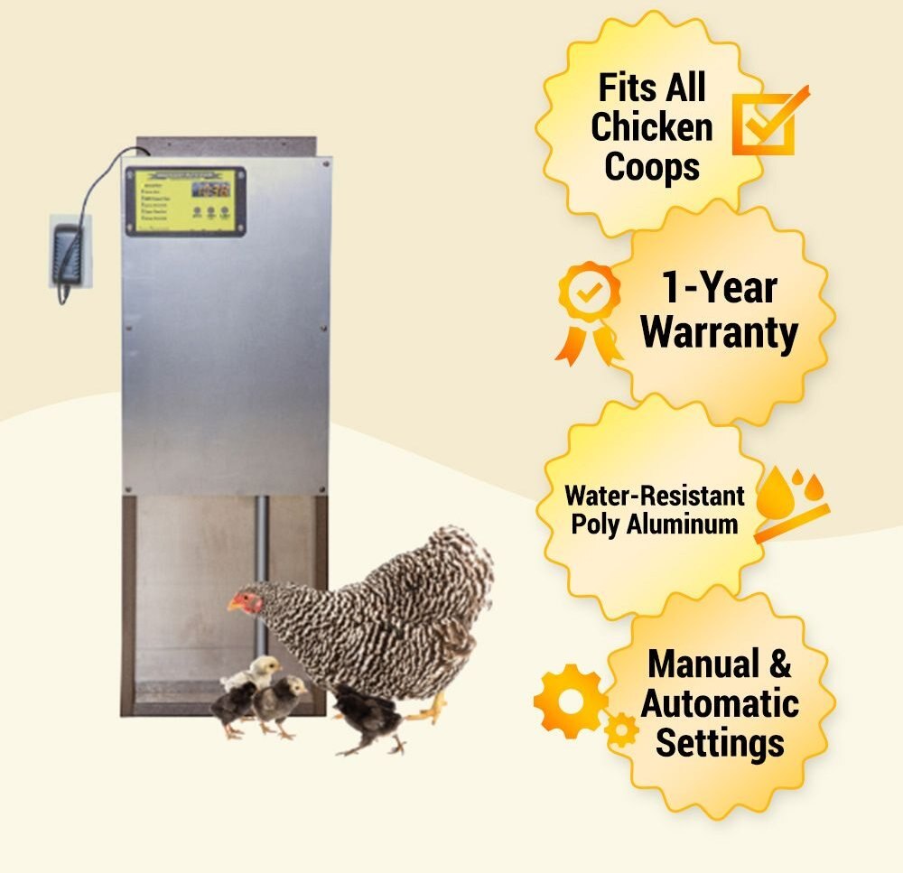 OverEZ Automatic Chicken Coop Door Farm House Accessory