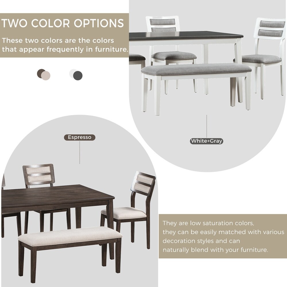 Classic and Traditional Style 6   Piece Dining Set