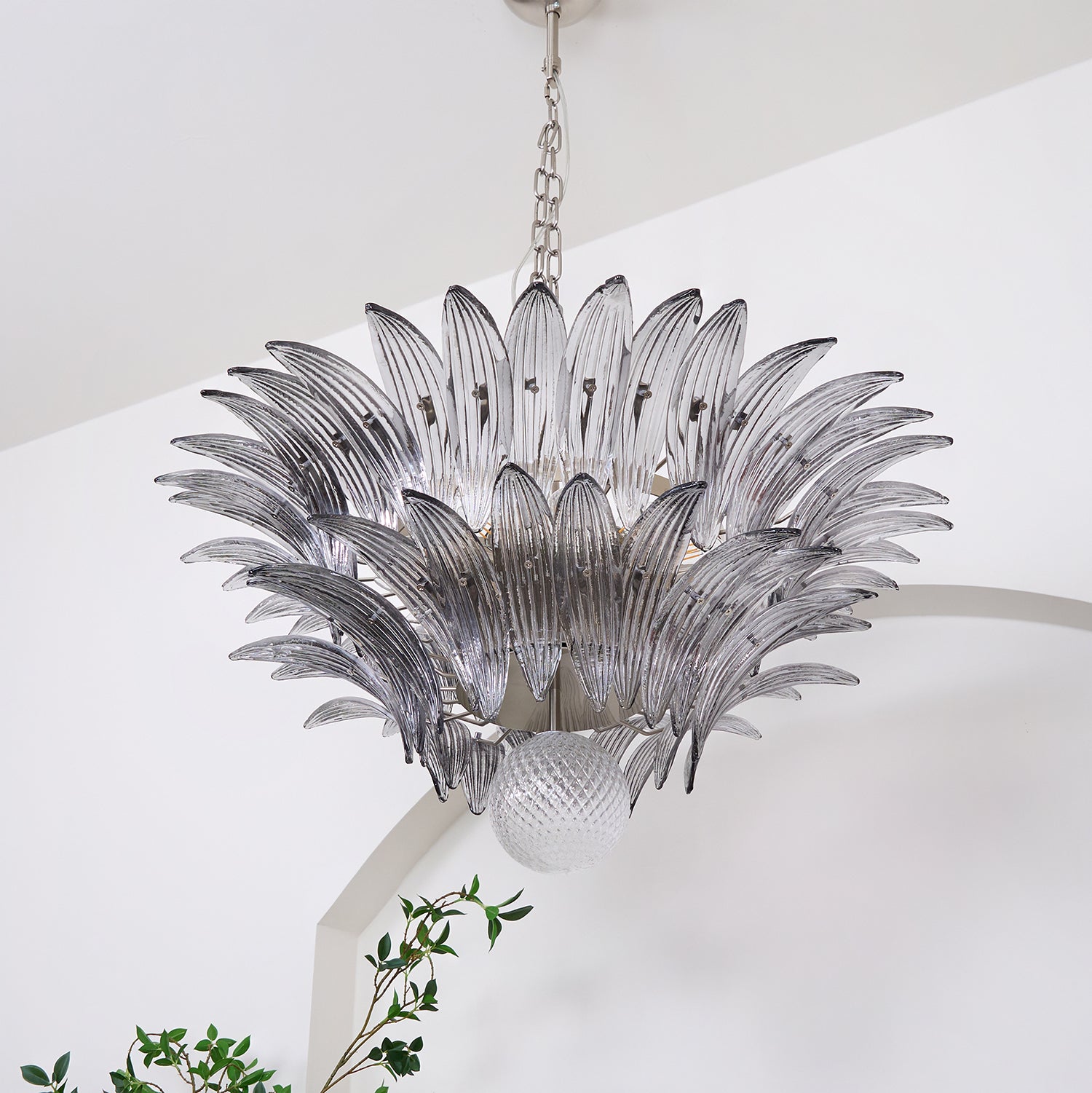 Murano Palmette Transparent Chandelier