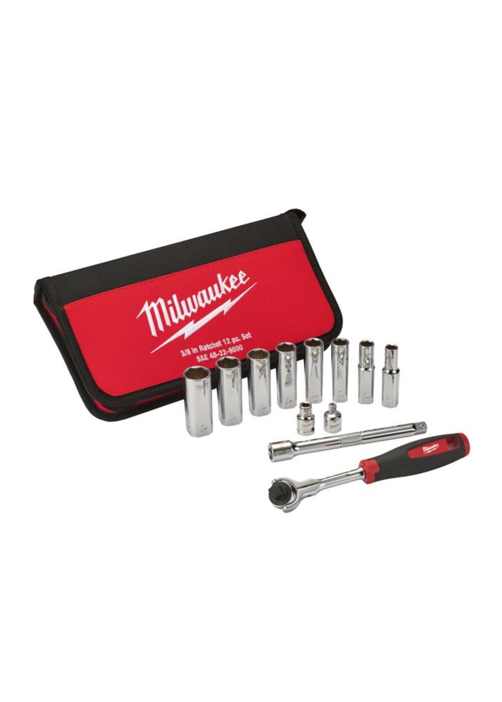 Milwaukee 12-Piece 3/8 in. Drive SAE Socket Set 48-22-9000 from Milwaukee