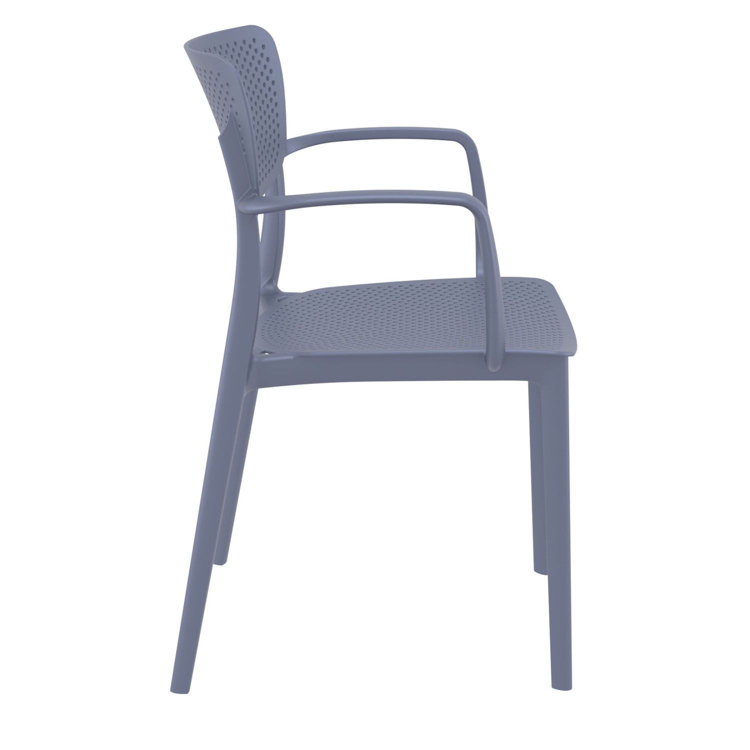 33 Gray Stackable Patio Dining Arm Chair