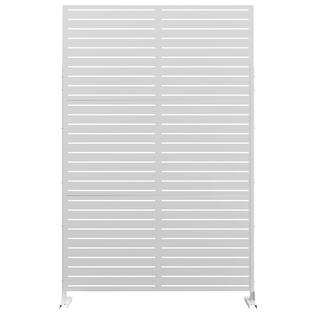 FENCY 76 in. Galvanized Steel Garden Fence Outdoor Privacy Screen Garden Screen Panels Louver Pattern in White A-GE04048