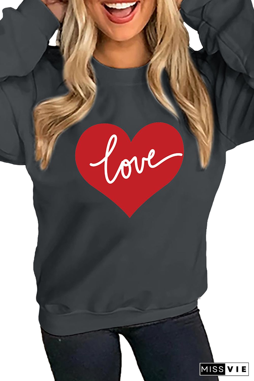 VALENTINE'S DAY Pullover Heart Love Sweatshirt Women Wholesale