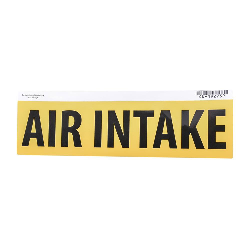 The Plumber's Choice 3 in. x 11.5 in. Yellow Air Intake Gas Safety Decal #4SIGN