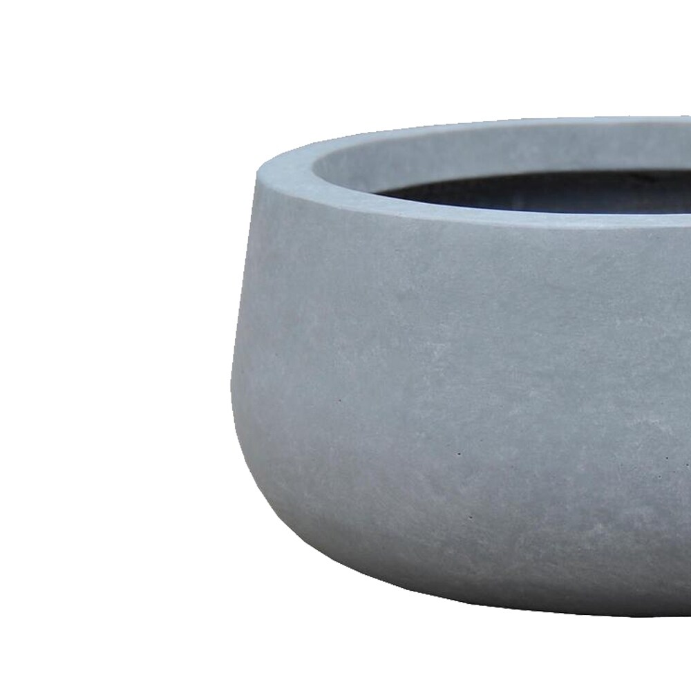 Durx litecrete Lightweight Concrete Modern Low Bowl Cement Planter Medium   15.7'x15.7'x7.9'