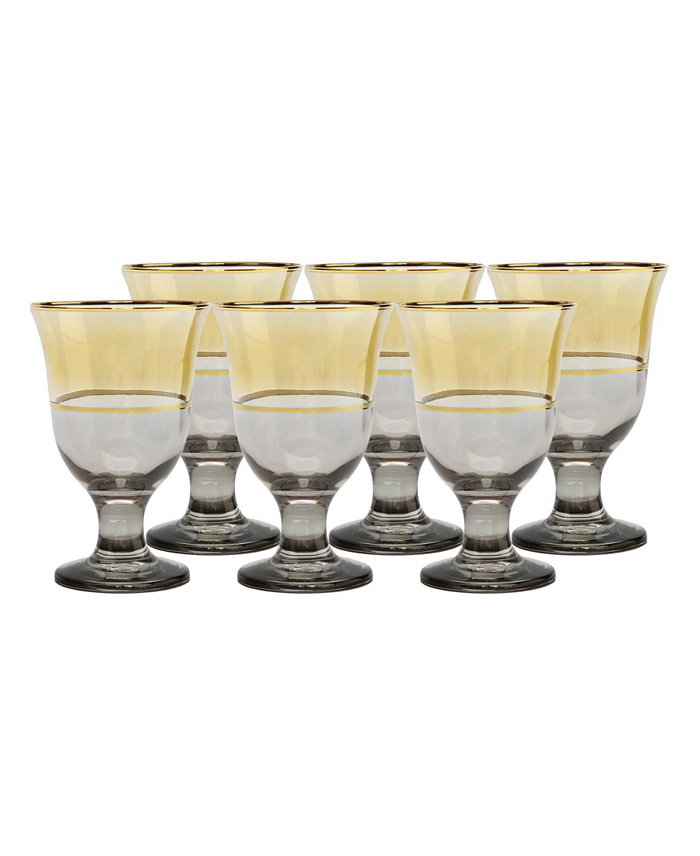 Classic Touch Gold Short Stem Glasses Set of 6