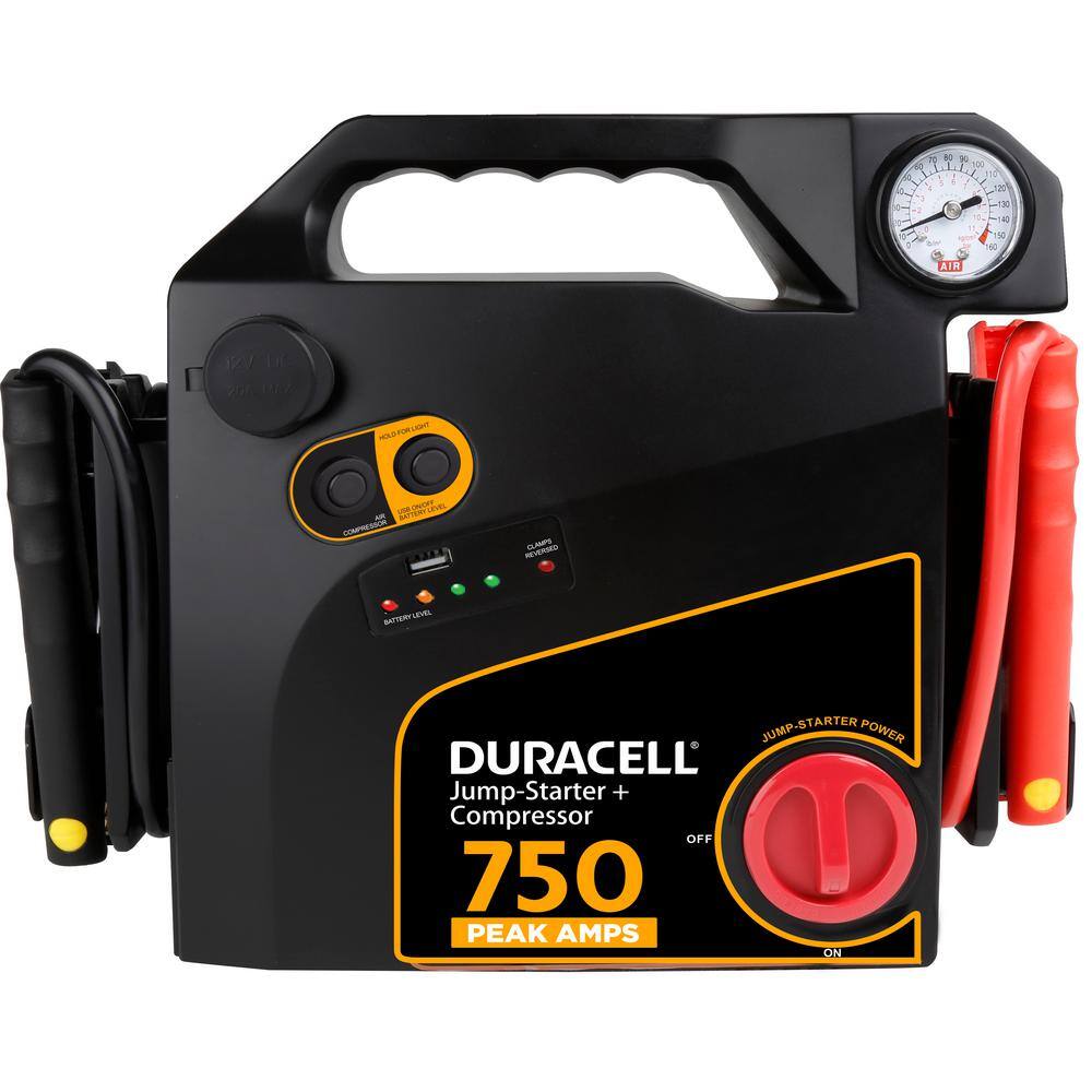 Duracell 750 Amp Peak Emergency Jump Starter with Compressor DRJS20C