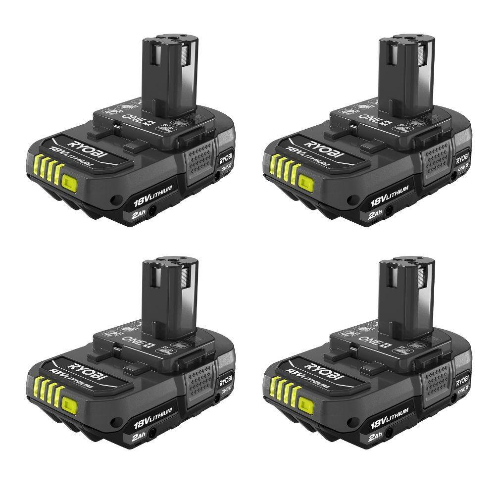 RYOBI ONE+ 18V Lithium-Ion 2.0 Ah Compact Battery (4-Pack) PBP2006-PBP2006