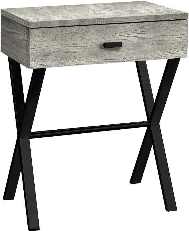 Gray Accent Table with Drawer