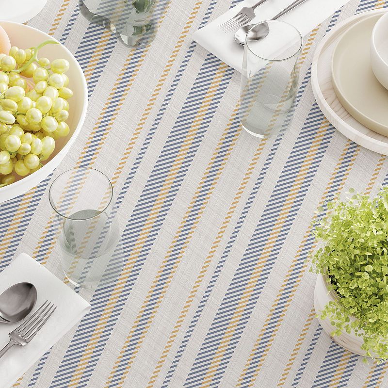 Square Tablecloth， 100% Cotton， 60x60， Country Kitchen Stripe