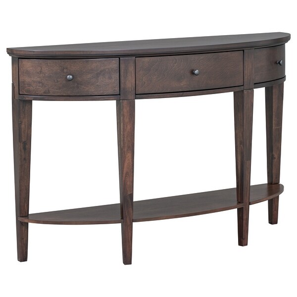 Modern Curved Console Table Sofa Table with 3 Drawers and 1 Shelf for Hallway; Entryway; Living Room - 51.2