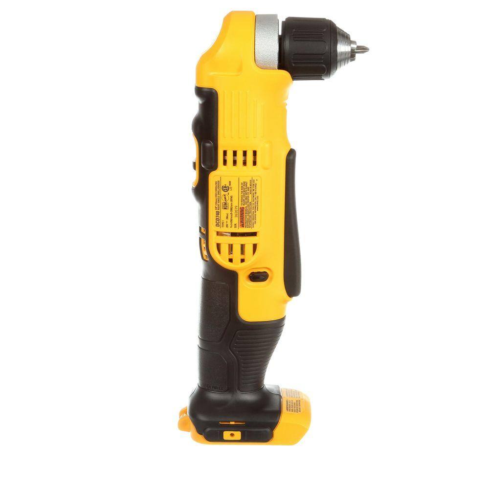 DW 20V MAX Cordless 38 in. Right Angle DrillDriver and (1) 20V MAX Compact Lithium-Ion 4.0Ah Battery DCD740BW240