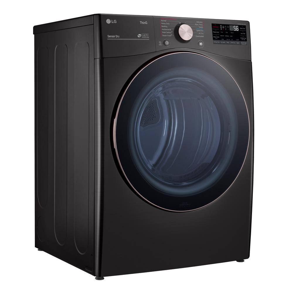 LG 7.4 Cu. Ft. Vented SMART Stackable Gas Dryer in Black Steel with TurboSteam and Sensor Dry Technology DLGX4001B