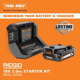 RIDGID 18V MAX Output 4.0 Ah 2.0 Ah Batteries and Charger with FREE 18V Brushless Oscillating Multi-Tool AC8400240SB-R86240B