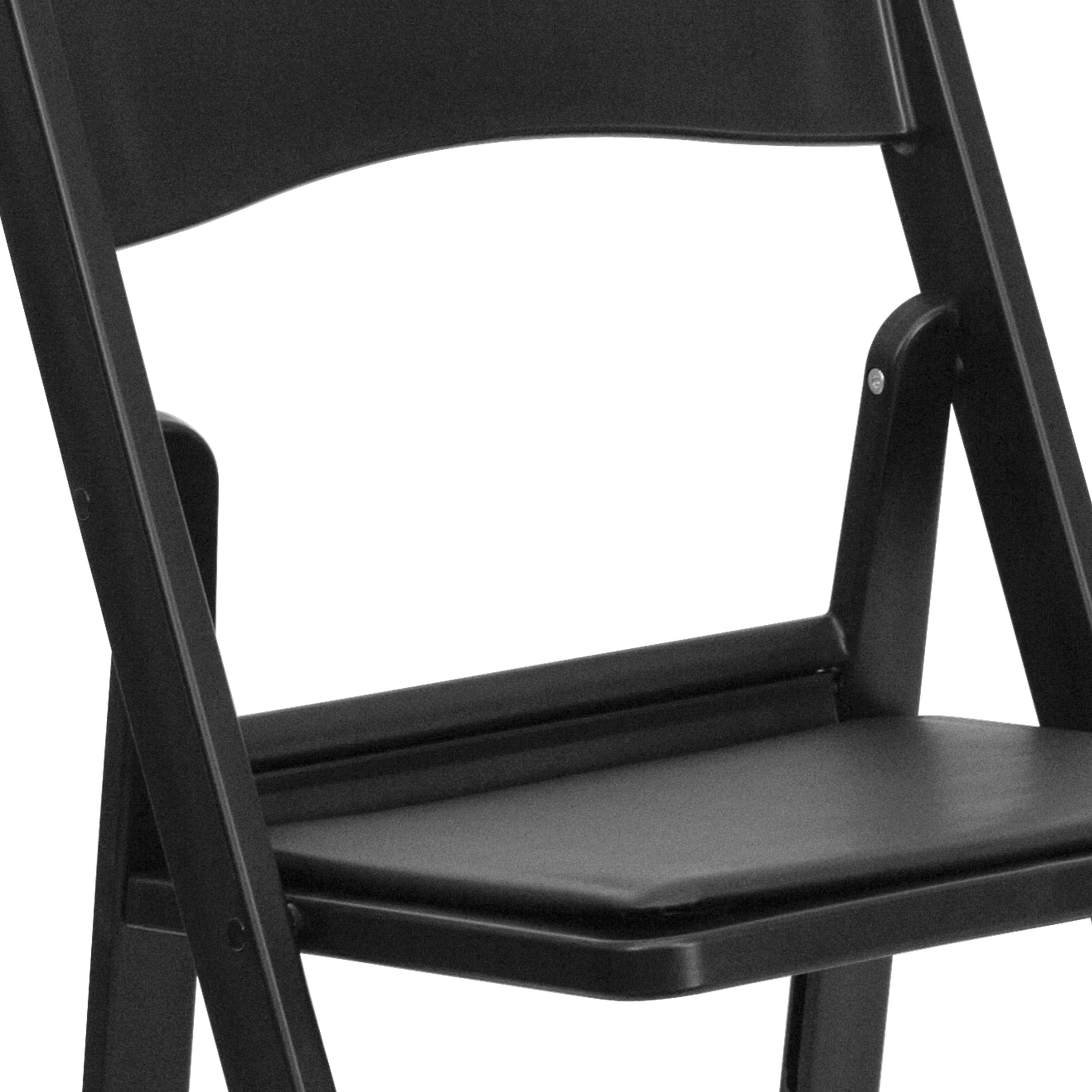 Emma + Oliver Folding Chair - Black Resin – 2 Pack 1000LB Weight Capacity Event Chair