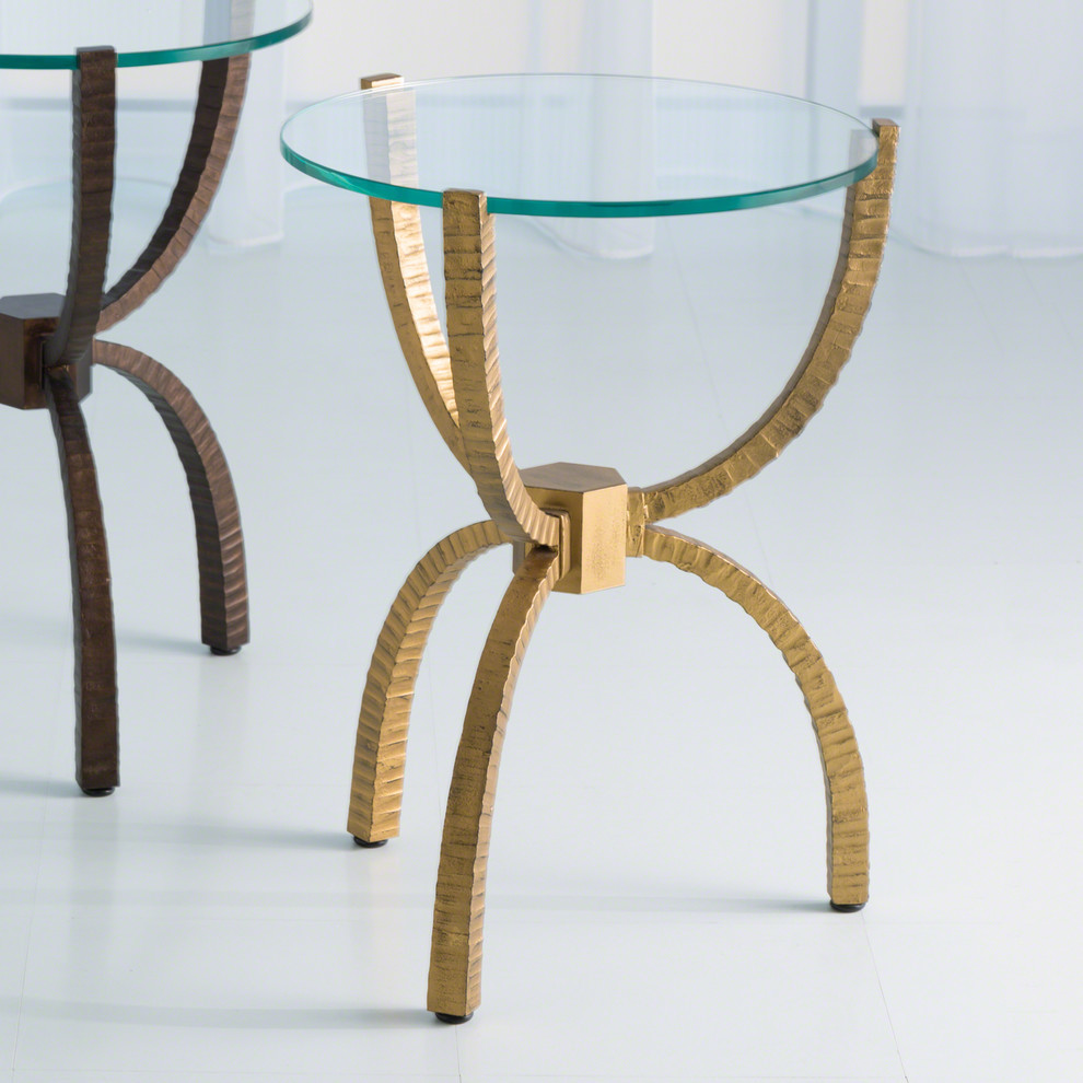 Teton Accent Table  Modern End Table Round Side Table Clear Glass Top   Contemporary   Side Tables And End Tables   by mod space furniture  Houzz