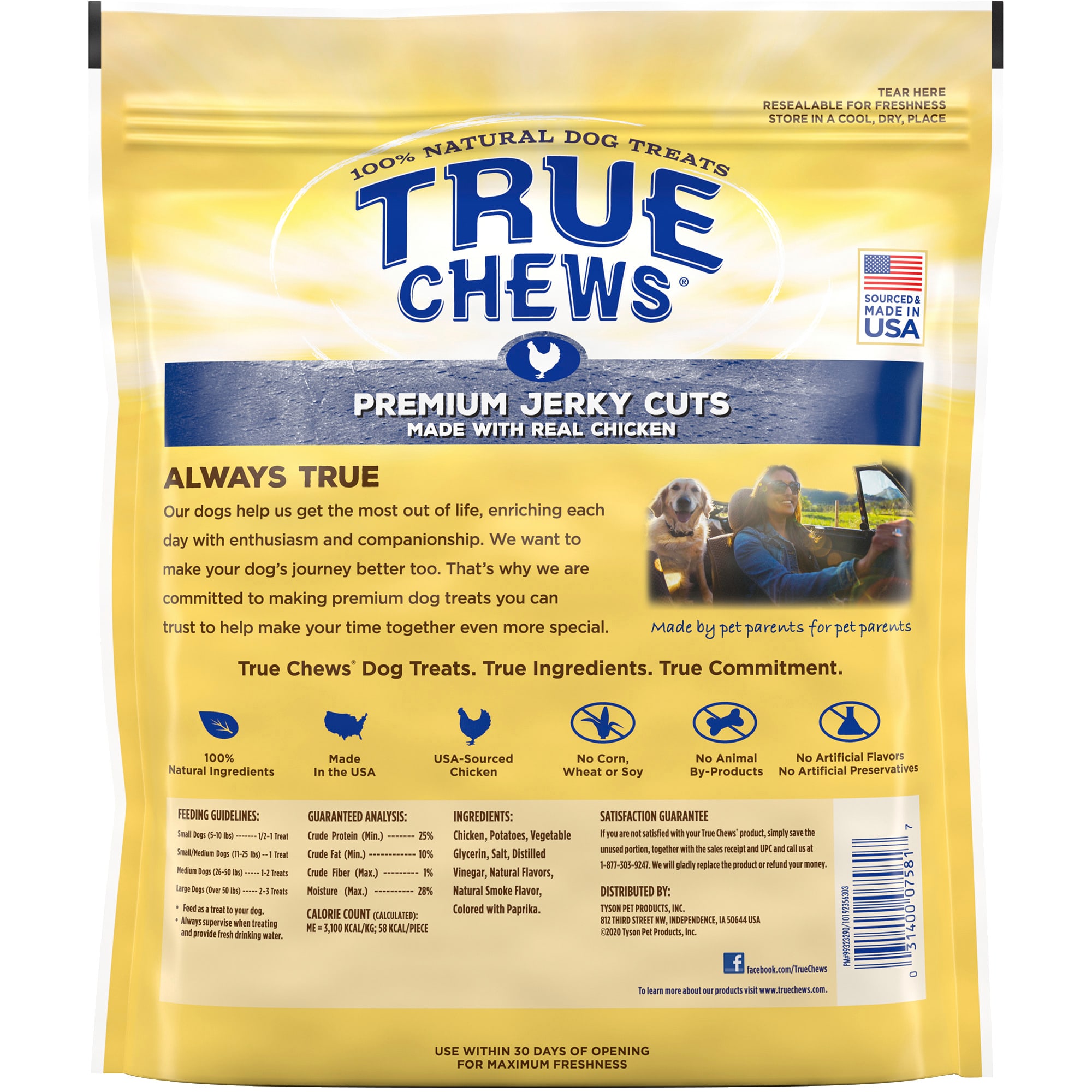 Blue Buffalo True Chews Premium Jerky Cuts Made with Real Chicken Natural Dog Treats， 32 oz.