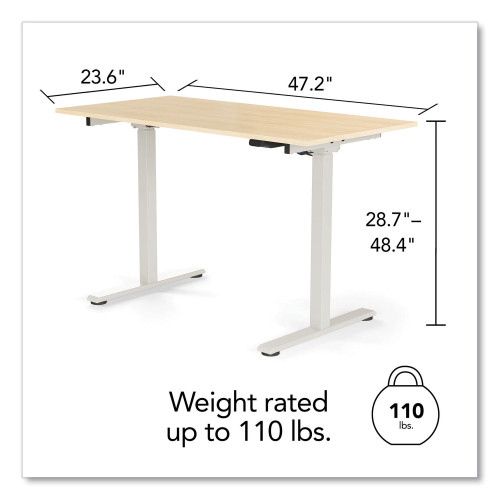 Union and Scale Essentials Electric Sit-Stand Two-Column Workstation， 47.2