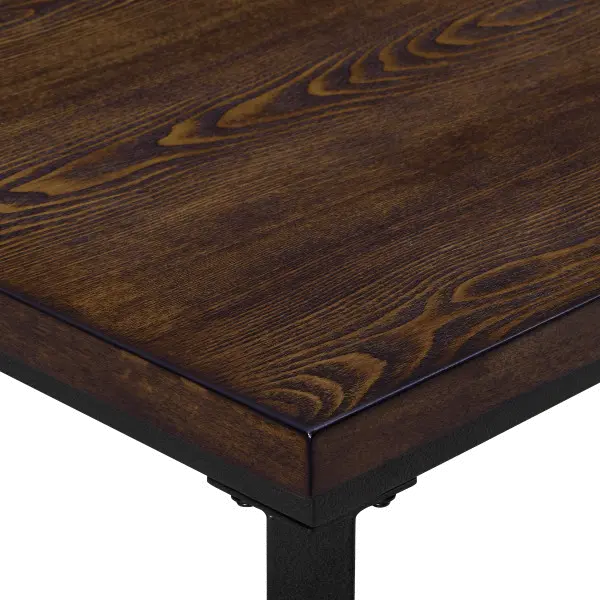 Attributes Wood and Metal Square Counter Height Dining ]Table