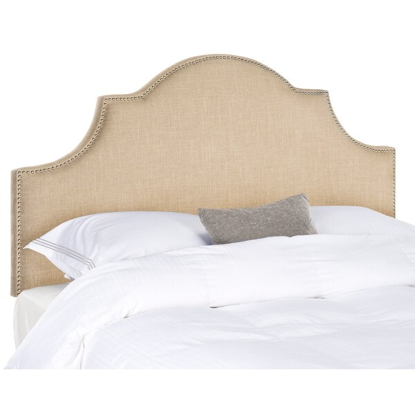 Safavieh Hallmar Hemp Linen Upholstered Arched Headboard - Silver Nailhead (King) - - 9529857