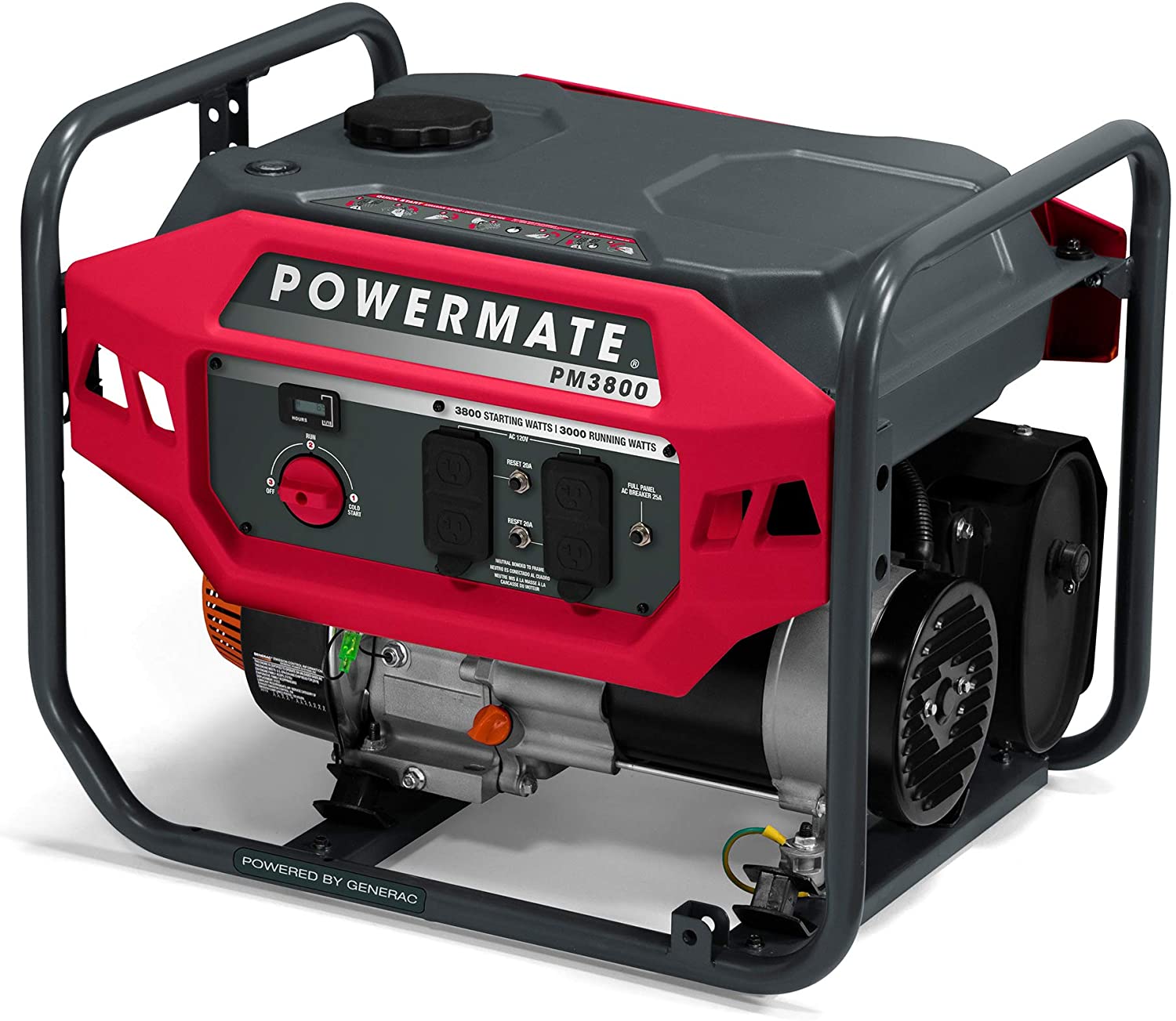 Powermate PM3800 49ST/CSA P0081100 Gas Generator 3800 Watt 49 ST， Red， Black