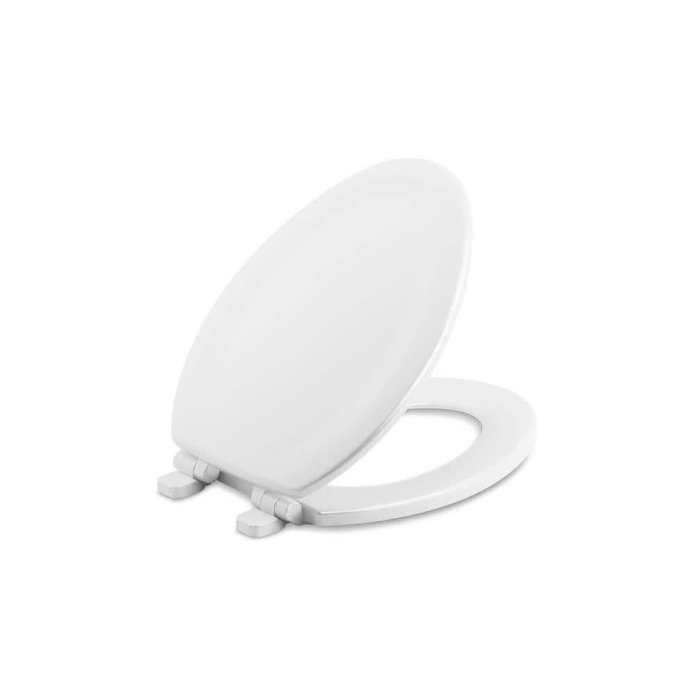 KOHLER Stonewood QuietClose Elongated Closed Front Toilet Seat in White