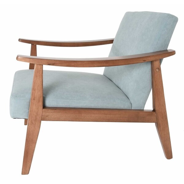 Zenvida Mid Century Modern Accent Armchair Solid Hardwood Upholstered