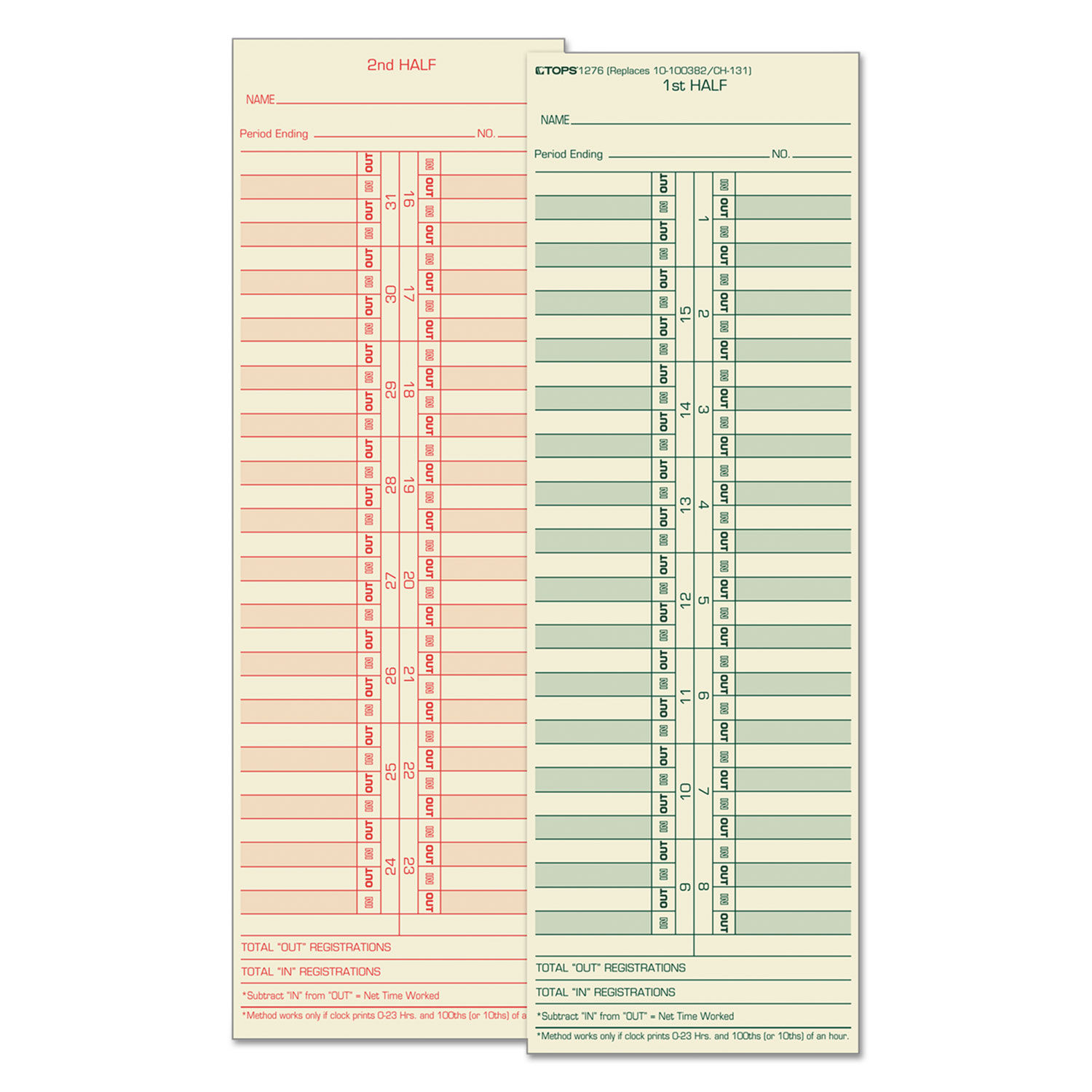 Time Clock Cards by TOPSandtrade; TOP1276