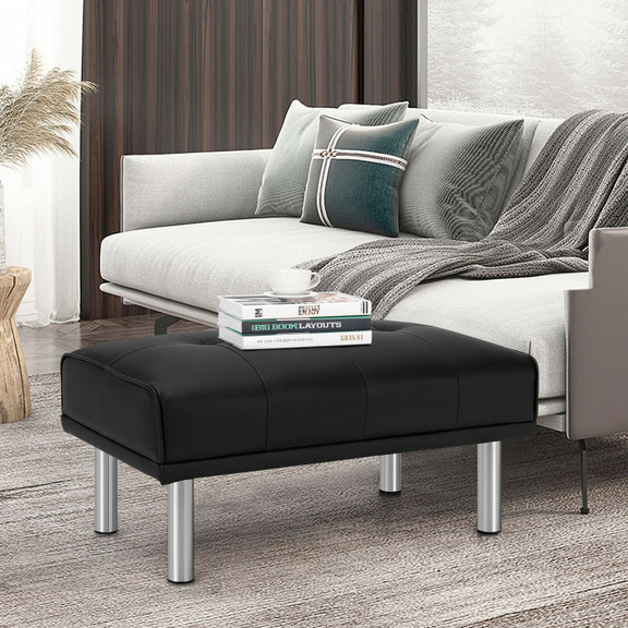 Costway 97831640 Rectangle Tufted Ottoman with Sta...