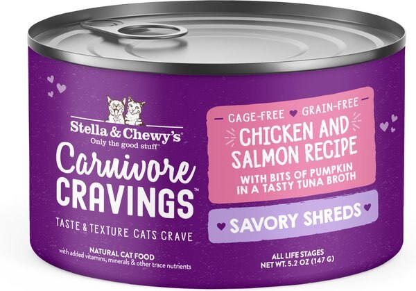 Stella and Chewy's Savory Shreds Chicken and Salmon Flavored Shredded Wet Cat Food