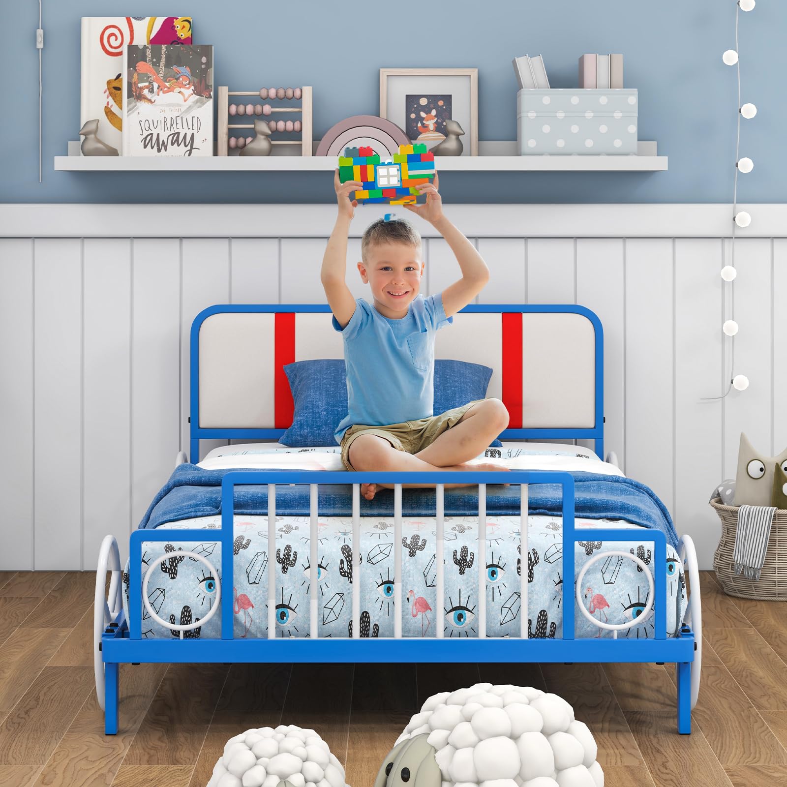 Costzon Twin Bed Frames for Kids, Metal Twin Bed Platform with Slat Support